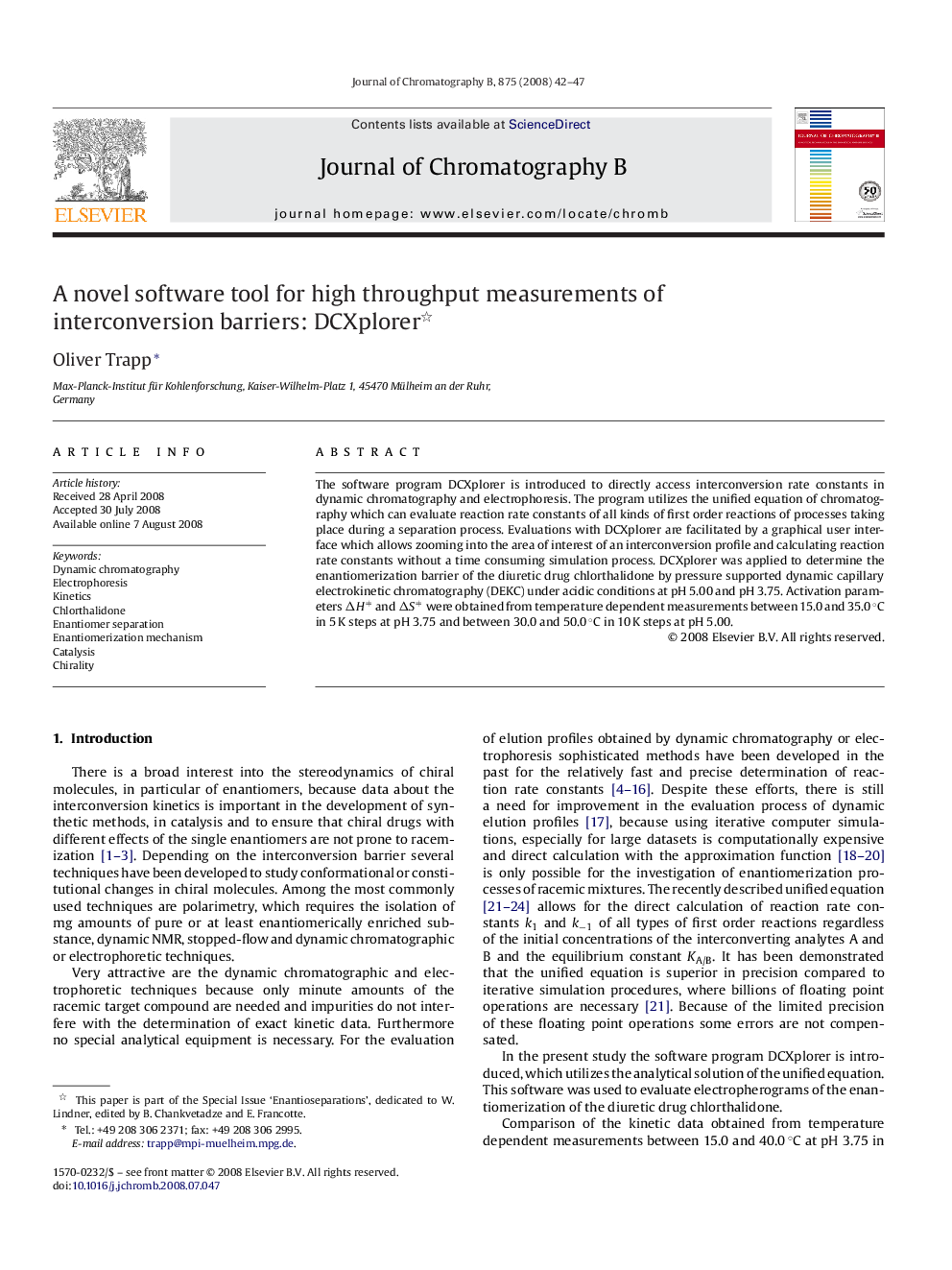 A novel software tool for high throughput measurements of interconversion barriers: DCXplorer 