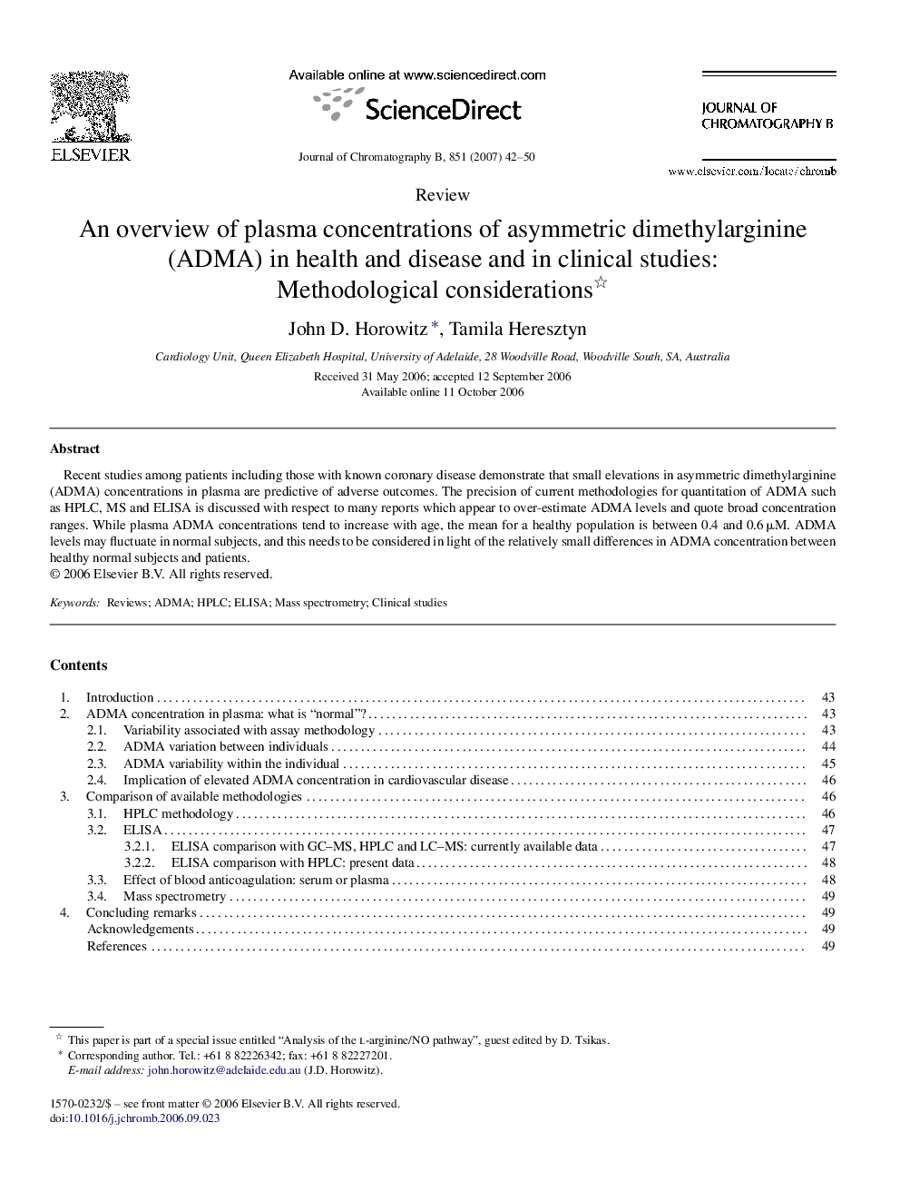 An overview of plasma concentrations of asymmetric dimethylarginine (ADMA) in health and disease and in clinical studies: Methodological considerations 