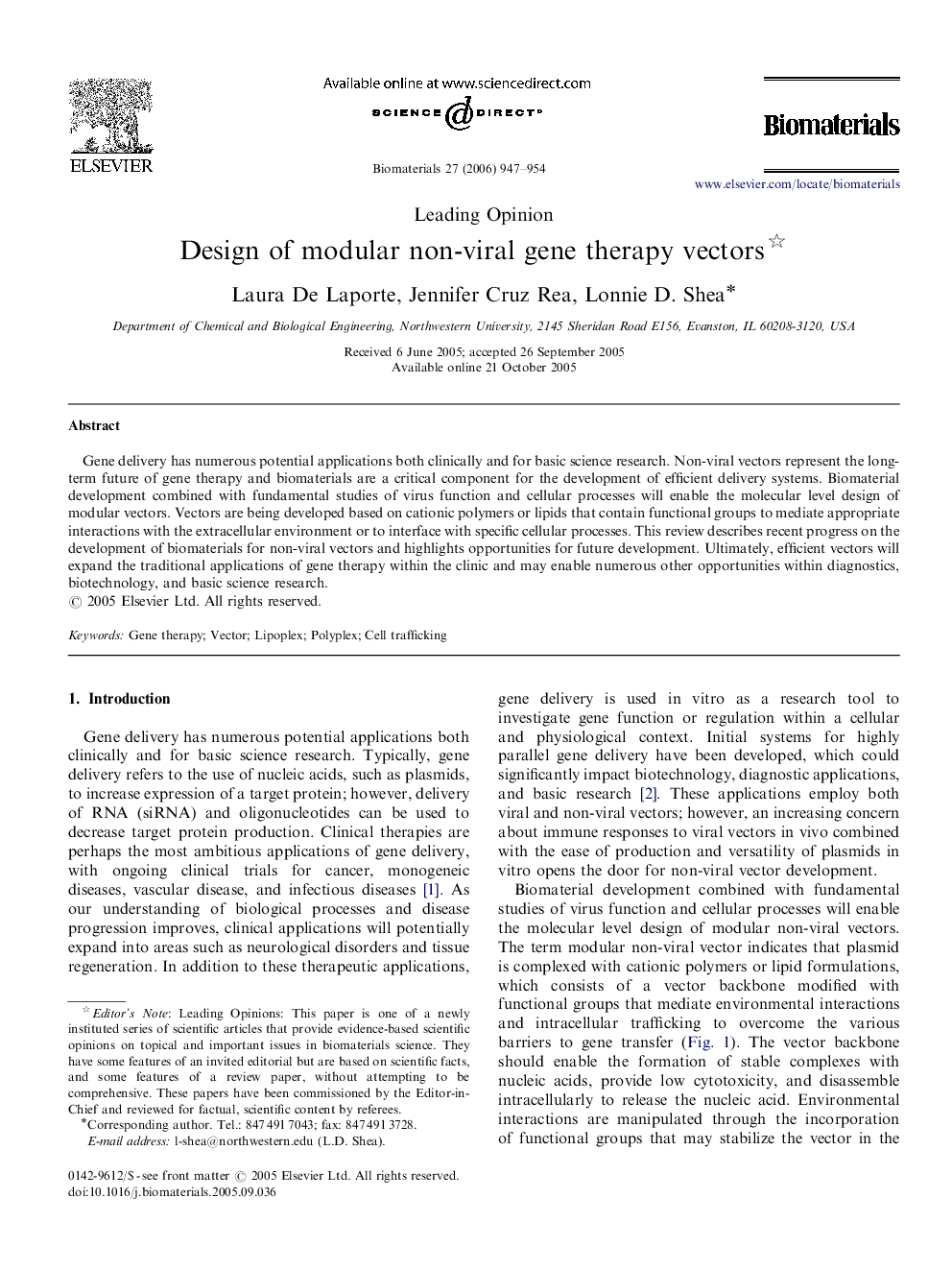 Design of modular non-viral gene therapy vectors 