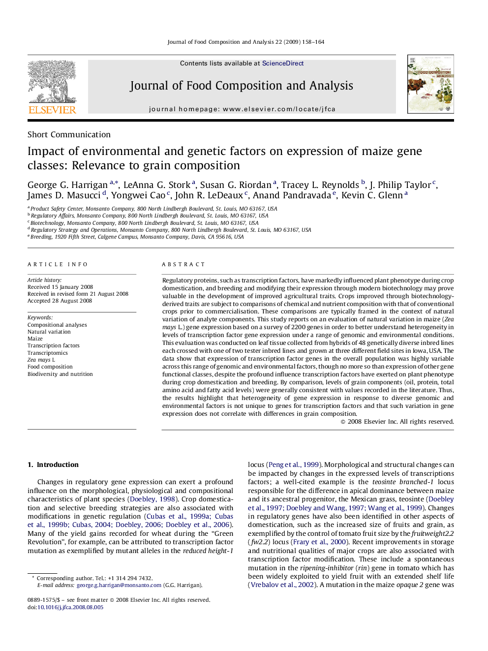 Impact of environmental and genetic factors on expression of maize gene classes: Relevance to grain composition