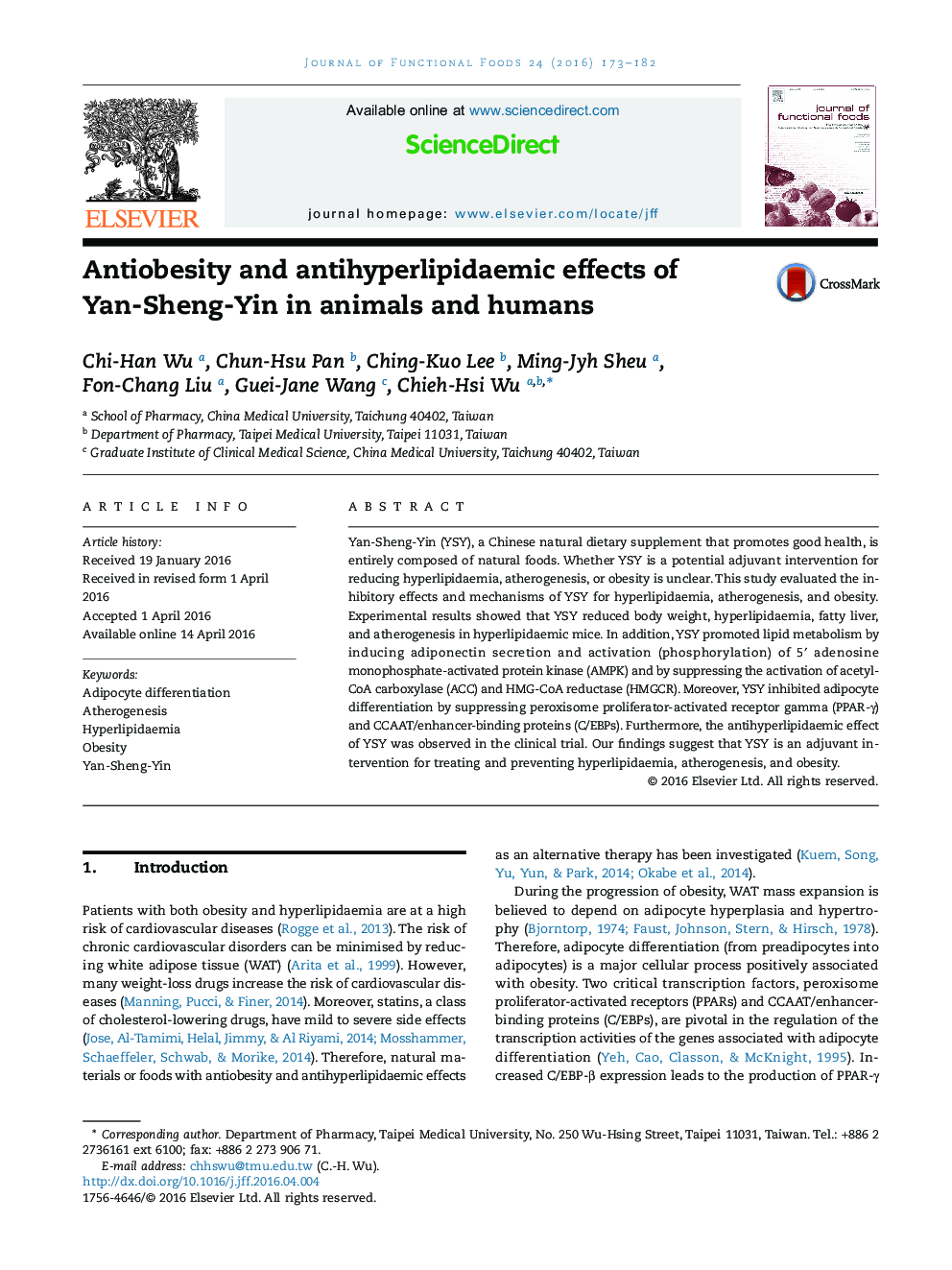 Antiobesity and antihyperlipidaemic effects of Yan-Sheng-Yin in animals and humans