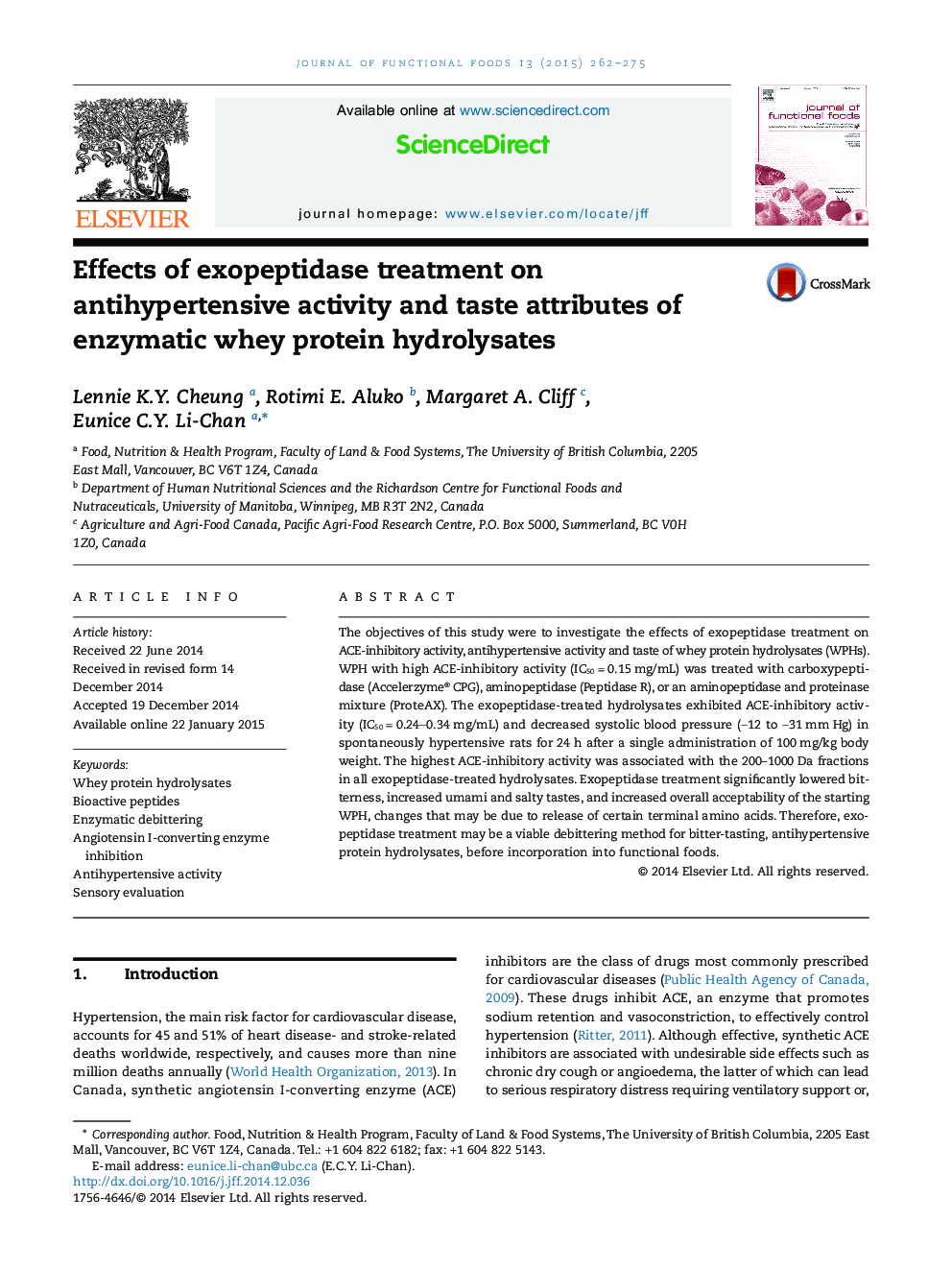 اثرات درمان اکسیپپتیداز بر فعالیت ضد قارچی و ویژگی های طعم دهنده هیدرولیز پروتئین آنزیمی 