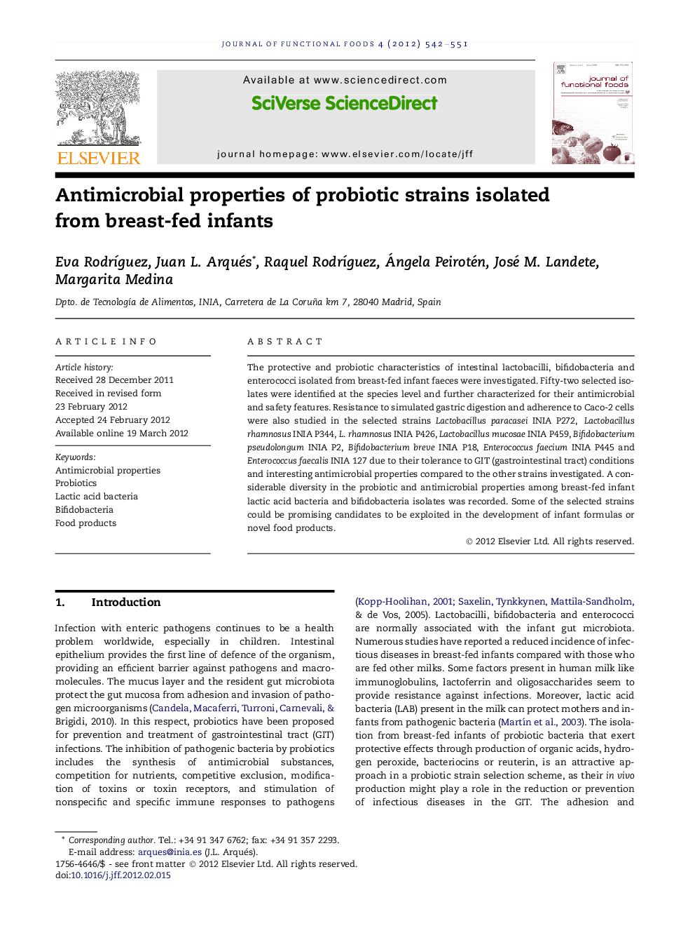 Antimicrobial properties of probiotic strains isolated from breast-fed infants