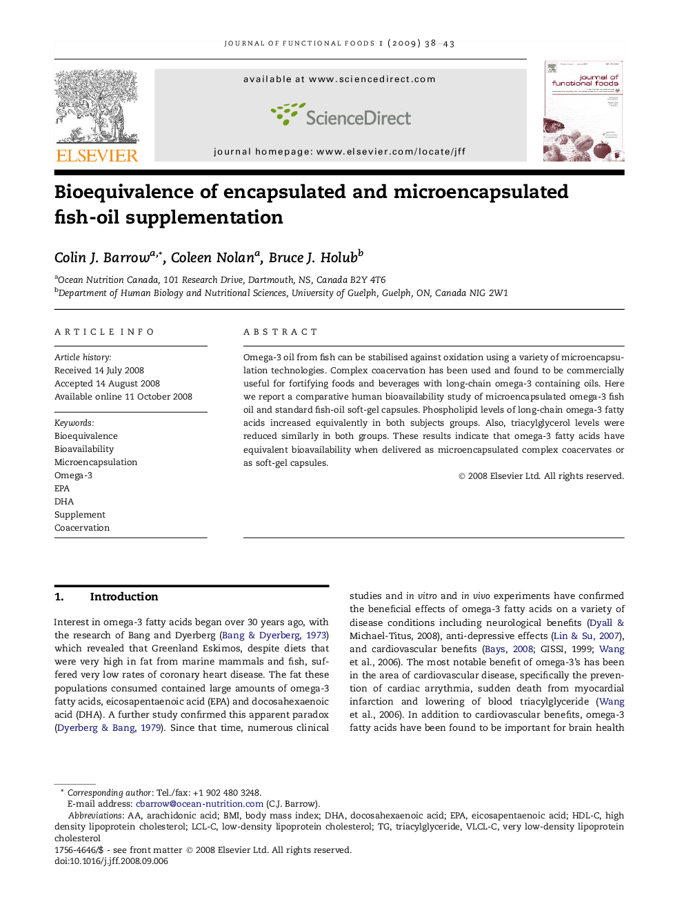 Bioequivalence of encapsulated and microencapsulated fish-oil supplementation