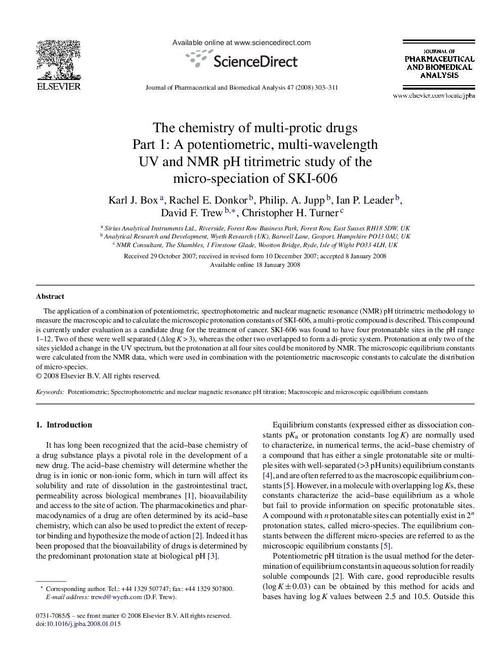 The chemistry of multi-protic drugs