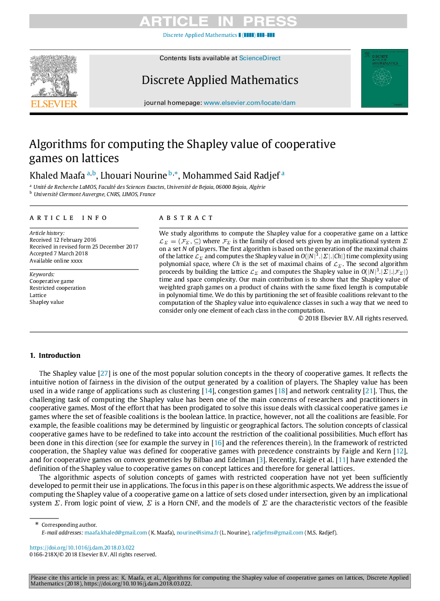 Algorithms for computing the Shapley value of cooperative games on lattices