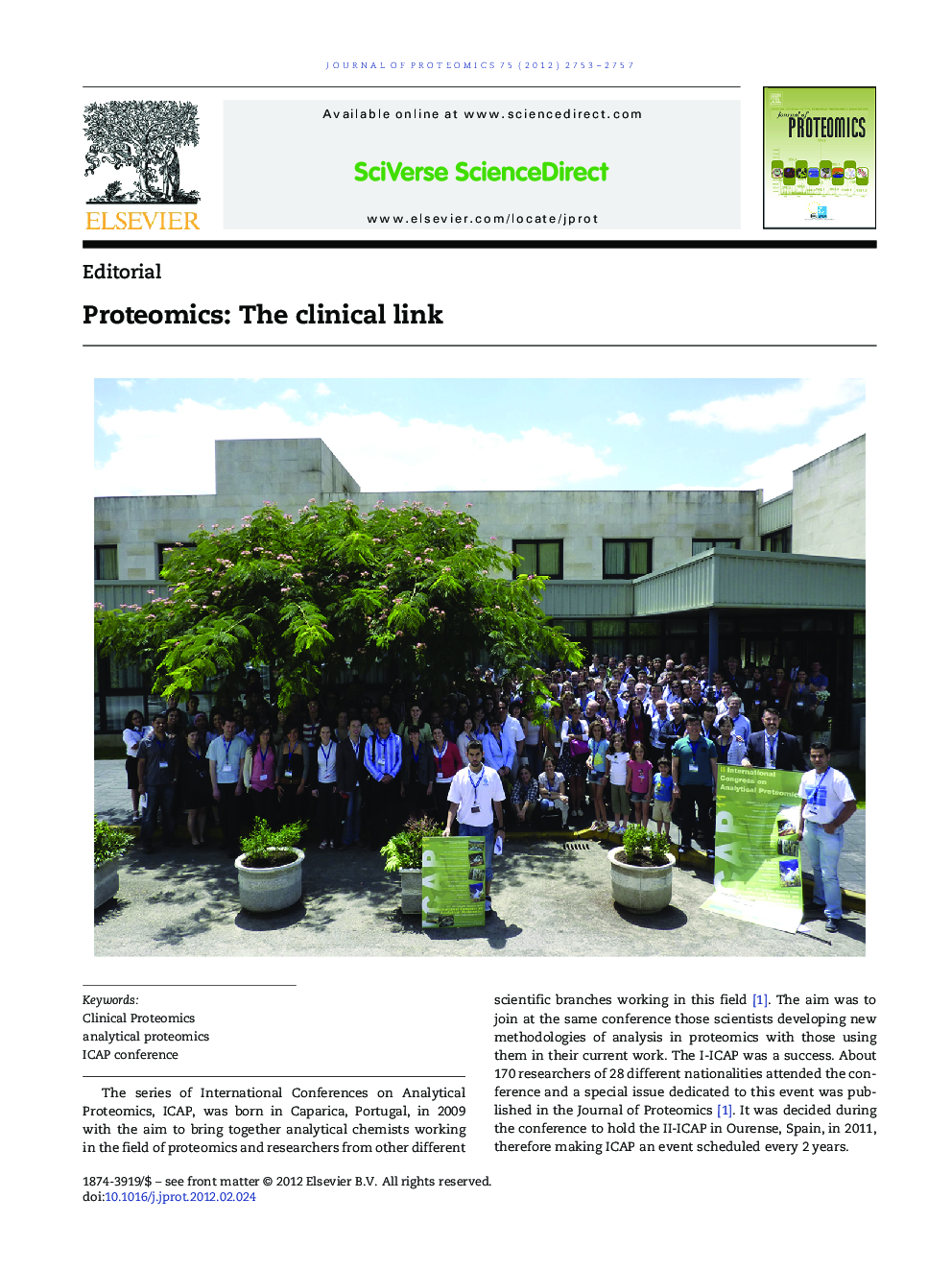 عکس صفحه اول مقاله: Proteomics: The clinical link Proteomics: The clinical link