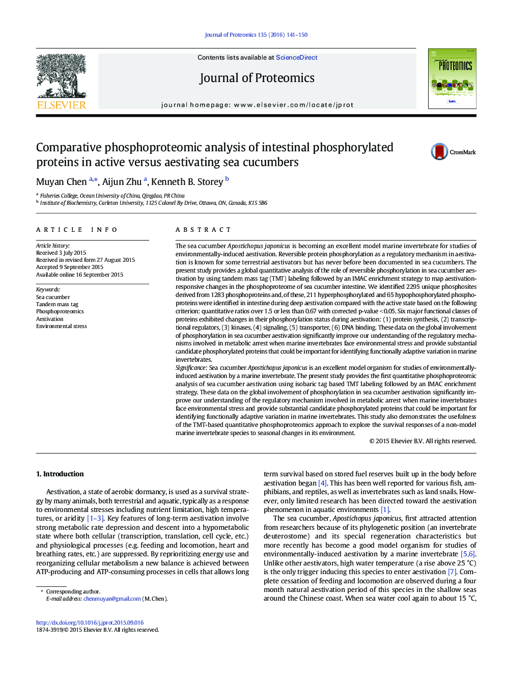 تجزیه و تحلیل فسفوپروتئومی عصبی پروتئین های فسفریلیته روده ای در فعالیت های ضد قارچ دریایی فعال 