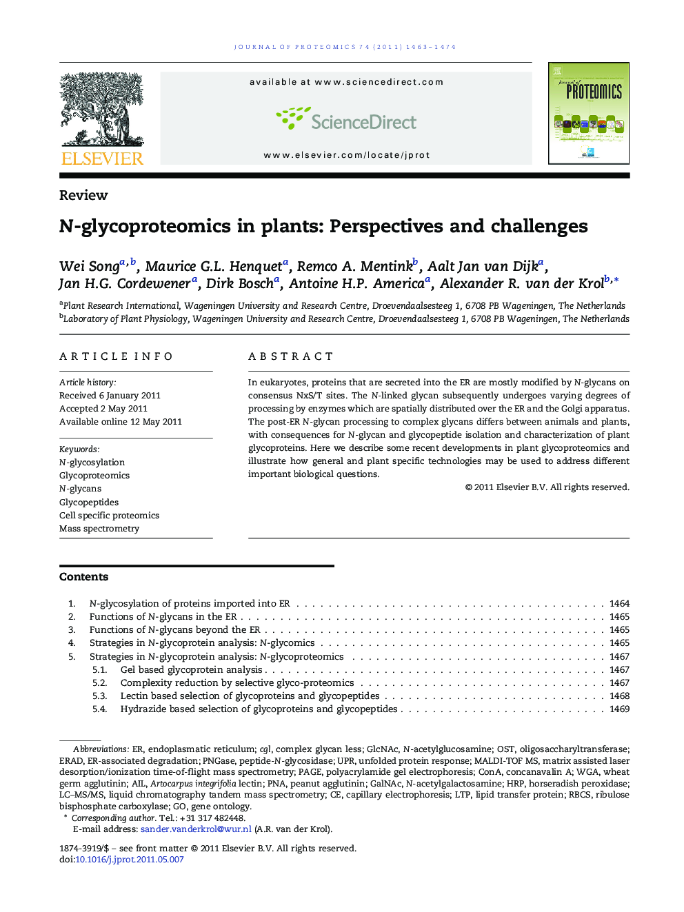 N-glycoproteomics in plants: Perspectives and challenges