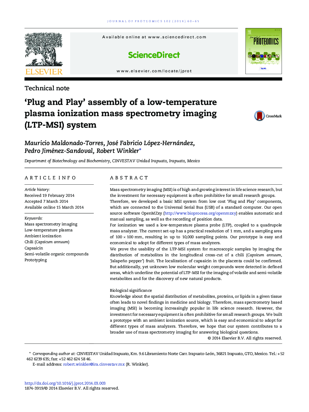 ‘Plug and Play’ assembly of a low-temperature plasma ionization mass spectrometry imaging (LTP-MSI) system