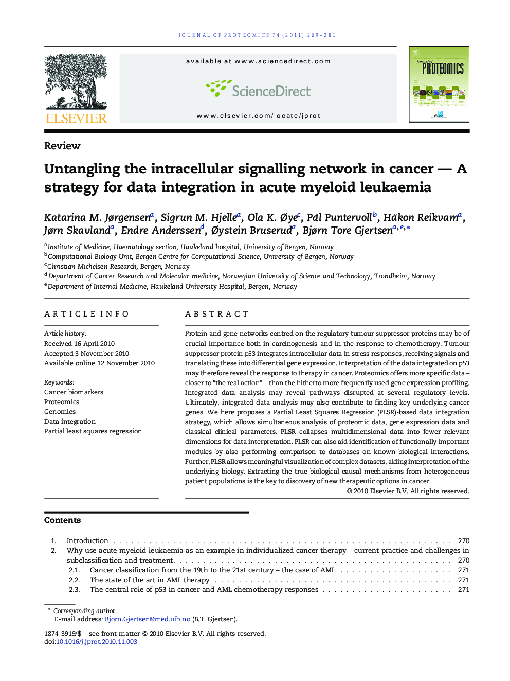 Untangling the intracellular signalling network in cancer — A strategy for data integration in acute myeloid leukaemia