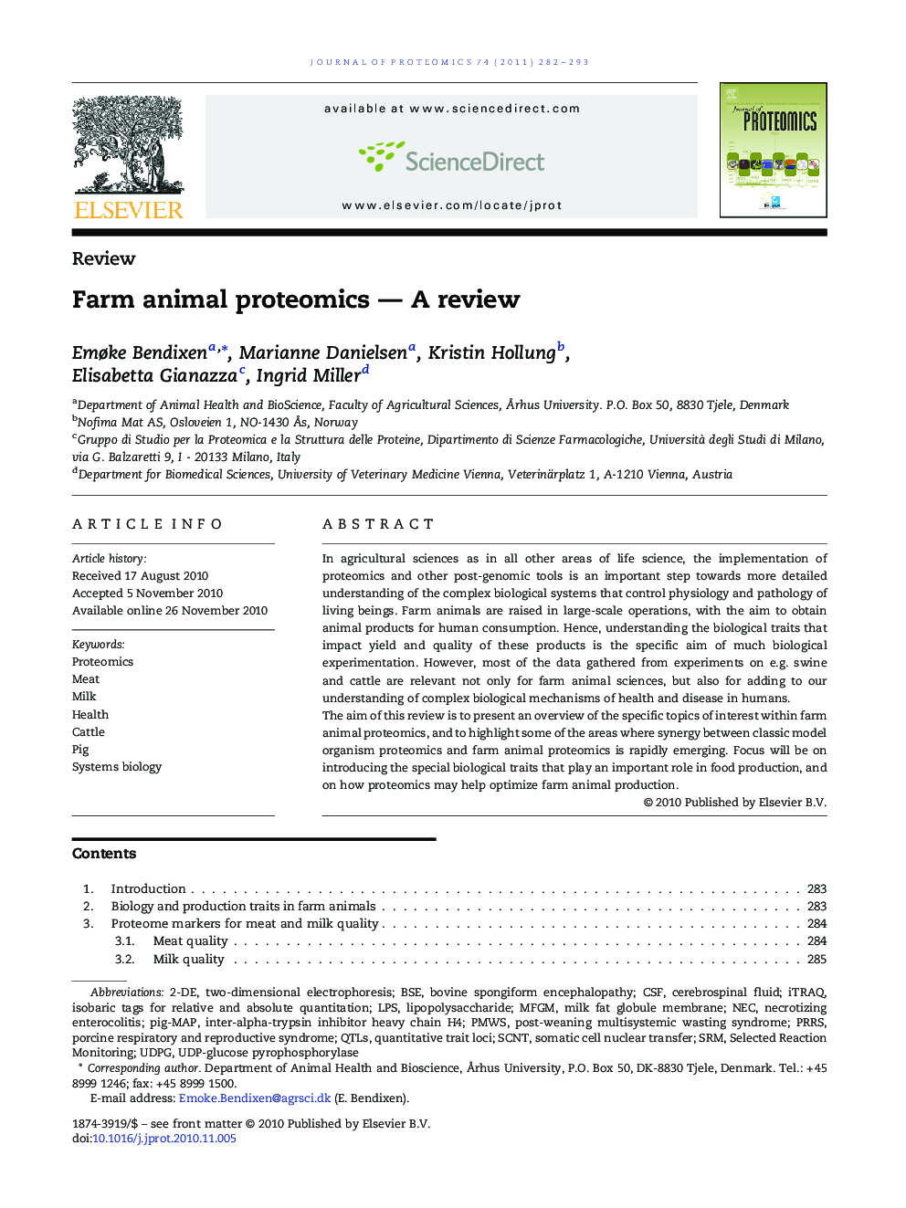Farm animal proteomics — A review