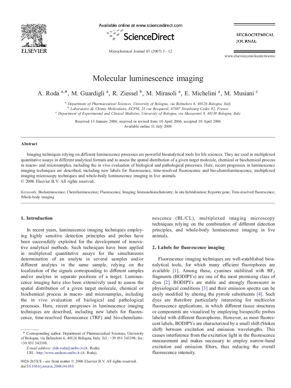 Molecular luminescence imaging