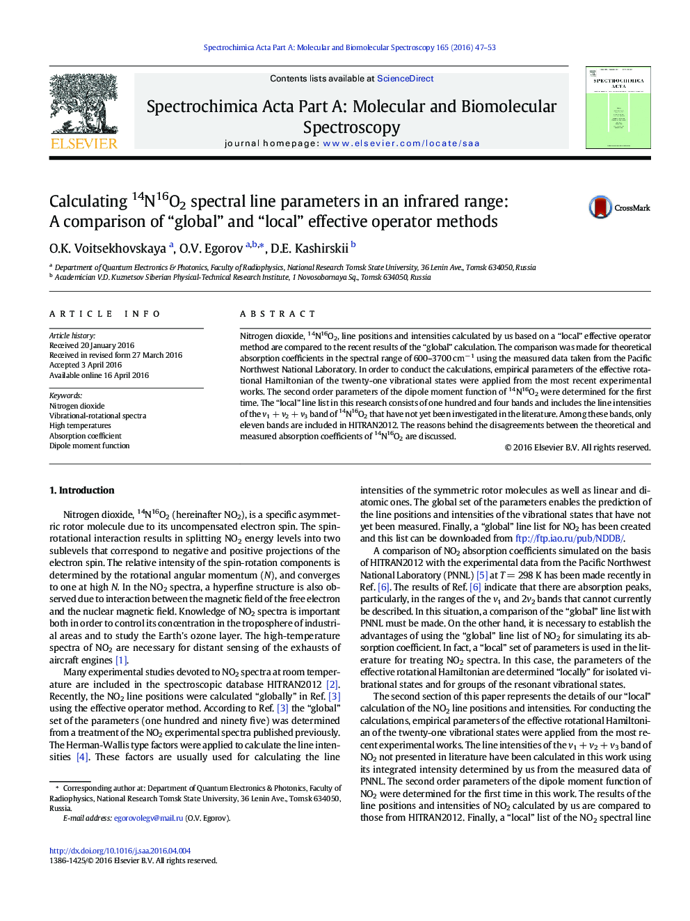 Calculating 14N16O2 spectral line parameters in an infrared range: A comparison of “global” and “local” effective operator methods