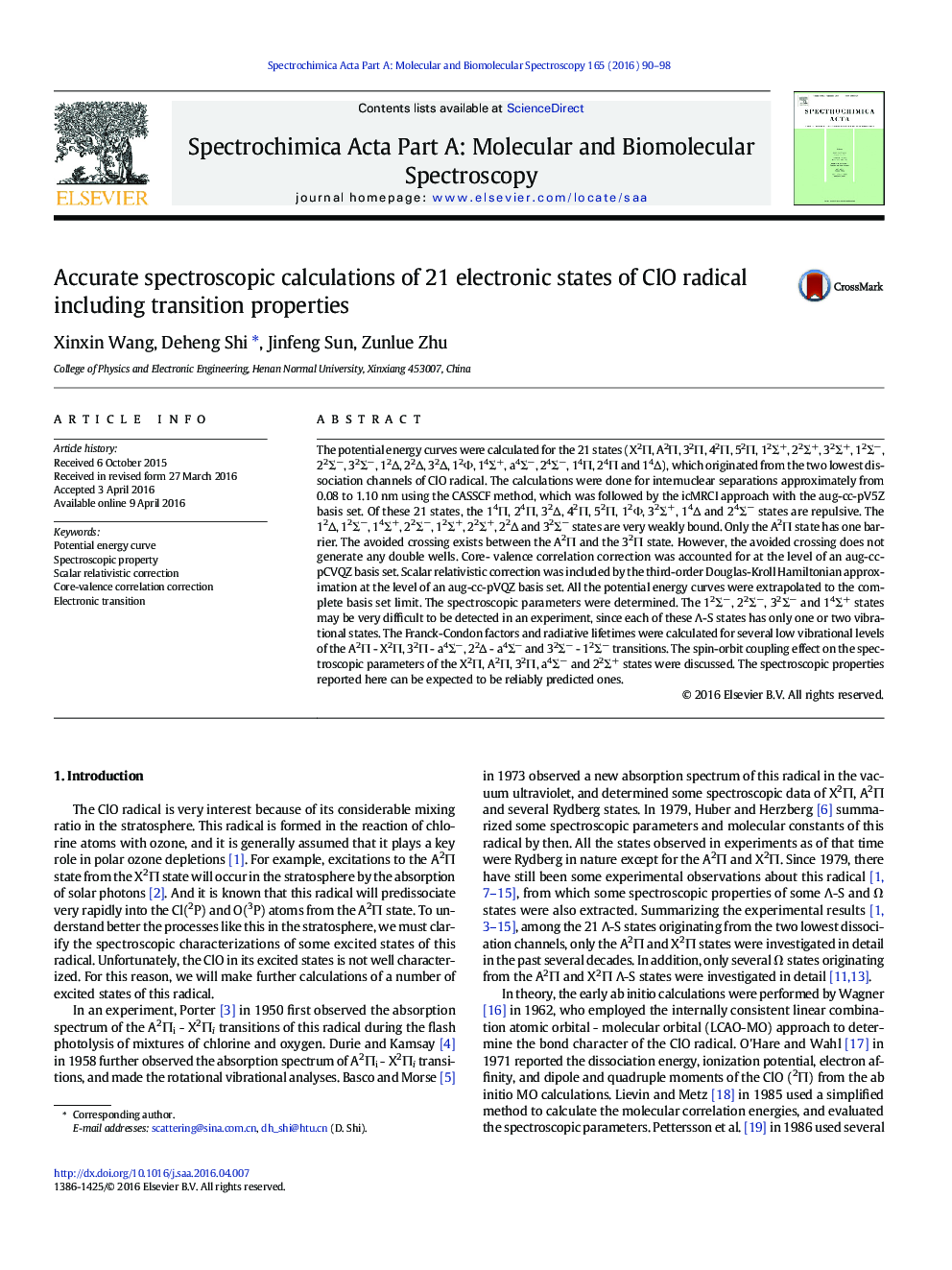 Accurate spectroscopic calculations of 21 electronic states of ClO radical including transition properties