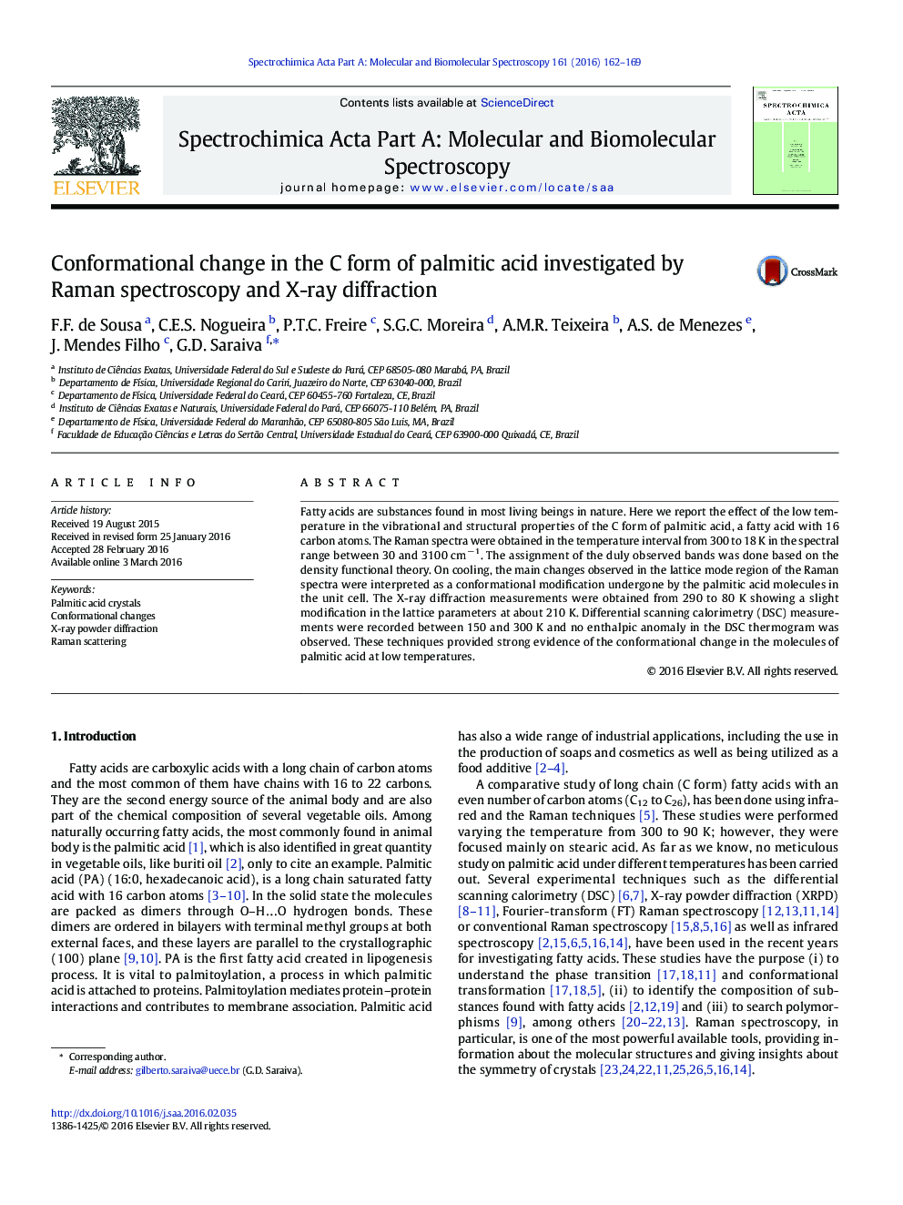 Conformational change in the C form of palmitic acid investigated by Raman spectroscopy and X-ray diffraction