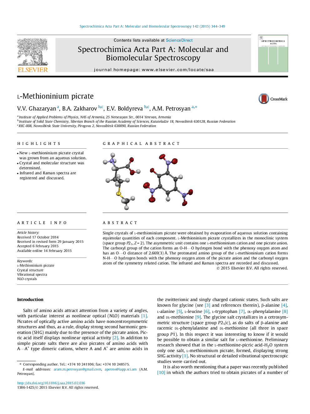 l-Methioninium picrate