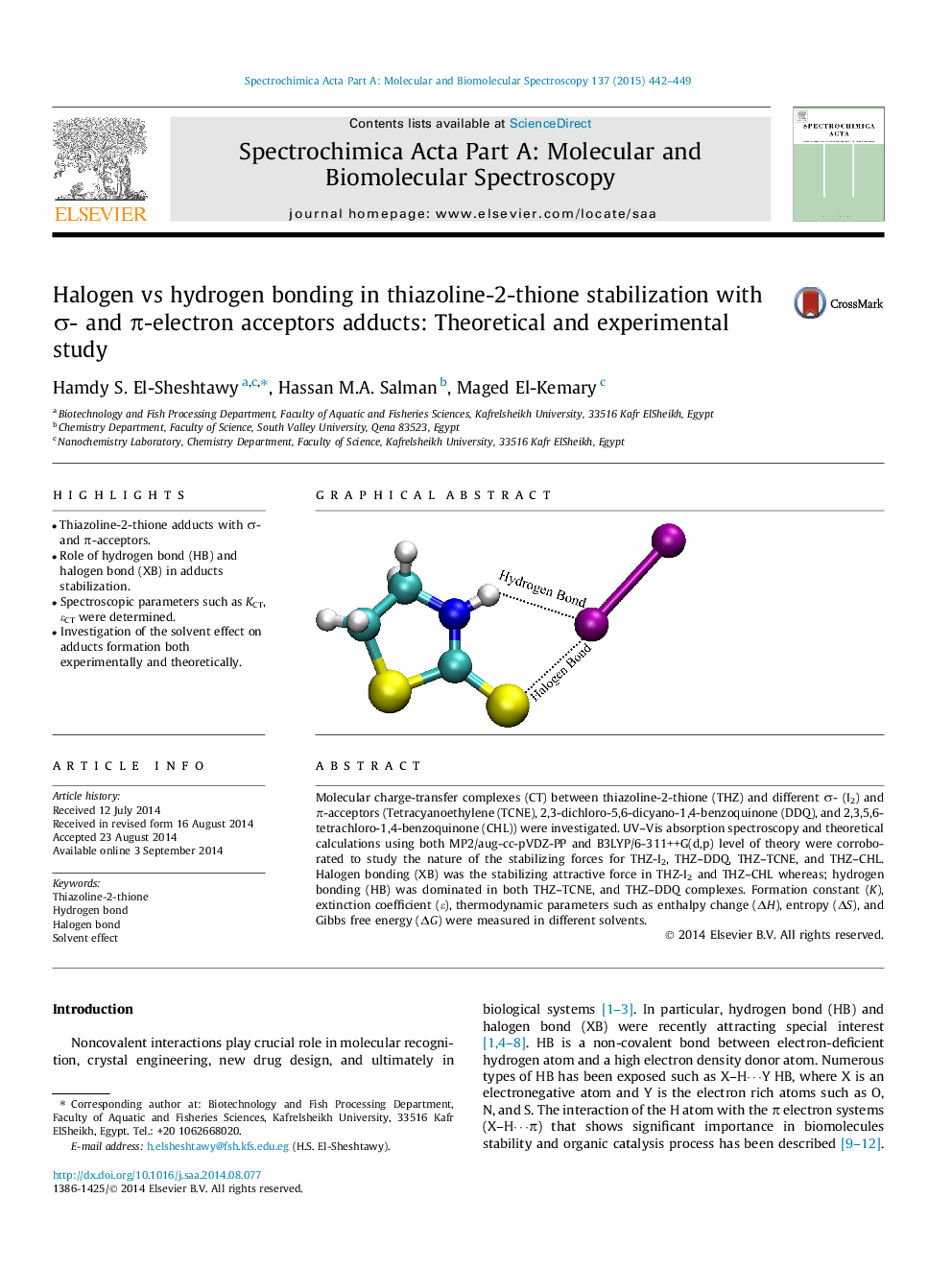 Halogen vs hydrogen bonding in thiazoline-2-thione stabilization with σ- and π-electron acceptors adducts: Theoretical and experimental study