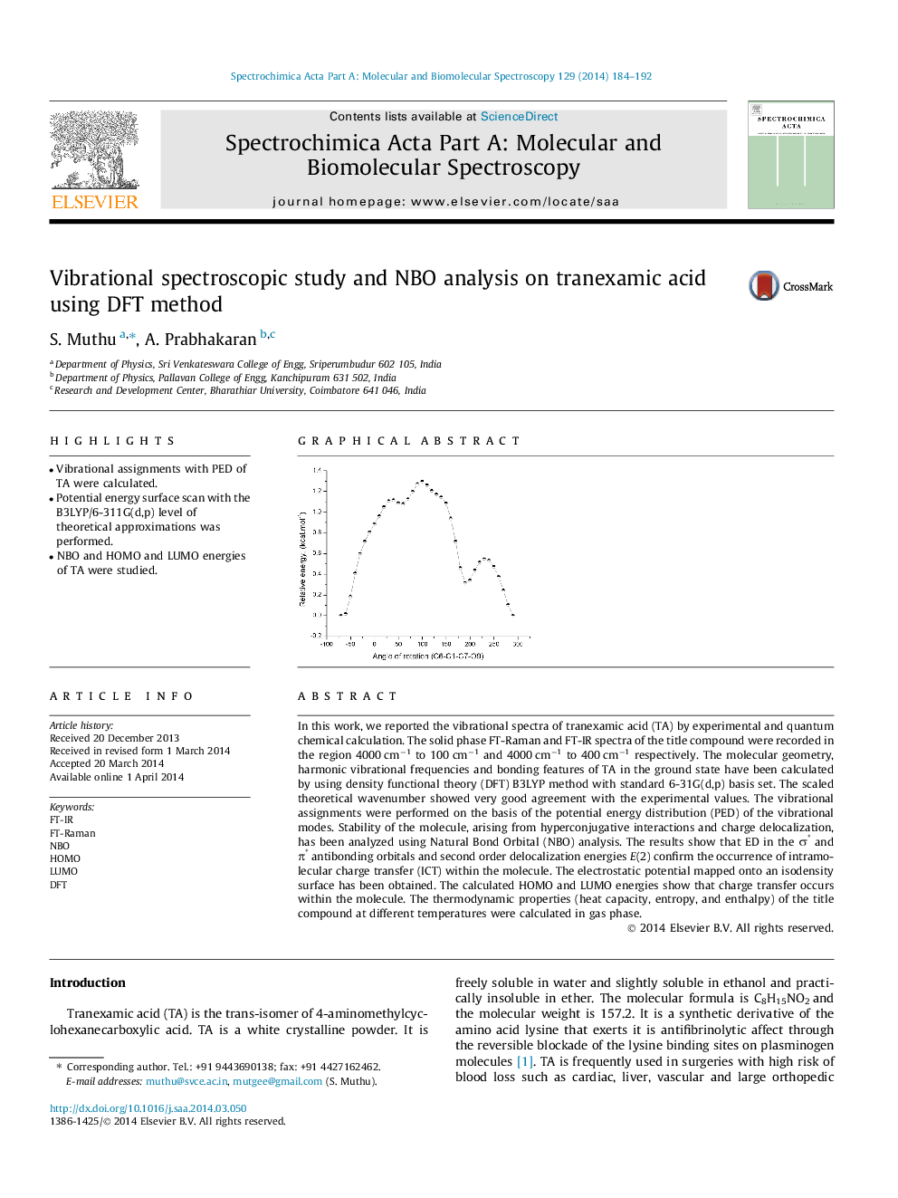Vibrational spectroscopic study and NBO analysis on tranexamic acid using DFT method