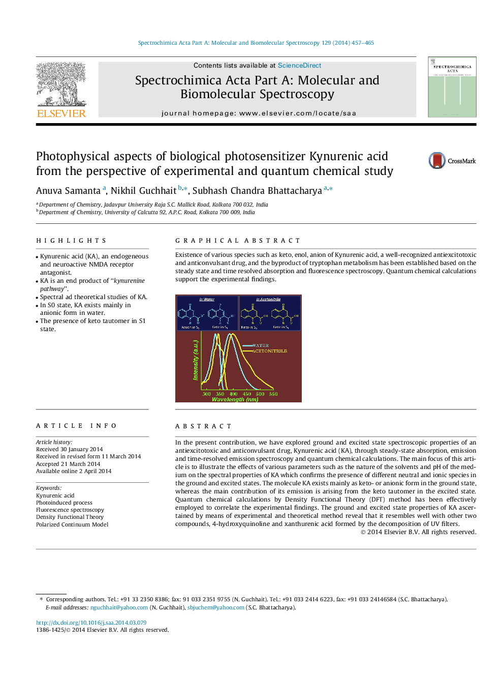 Photophysical aspects of biological photosensitizer Kynurenic acid from the perspective of experimental and quantum chemical study