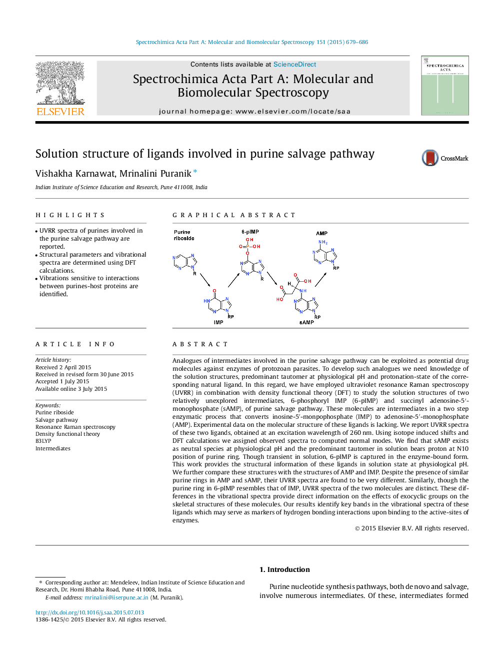 Solution structure of ligands involved in purine salvage pathway