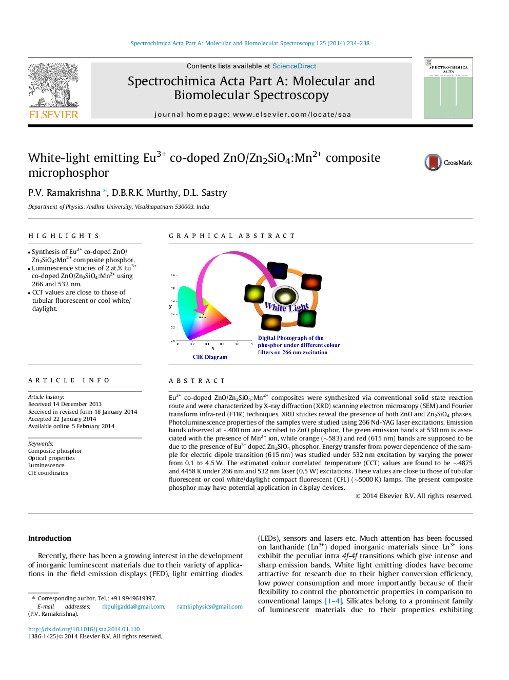 White-light emitting Eu3+ co-doped ZnO/Zn2SiO4:Mn2+ composite microphosphor