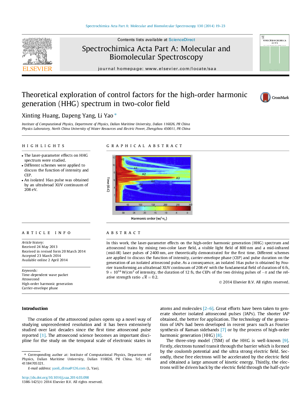 Theoretical exploration of control factors for the high-order harmonic generation (HHG) spectrum in two-color field