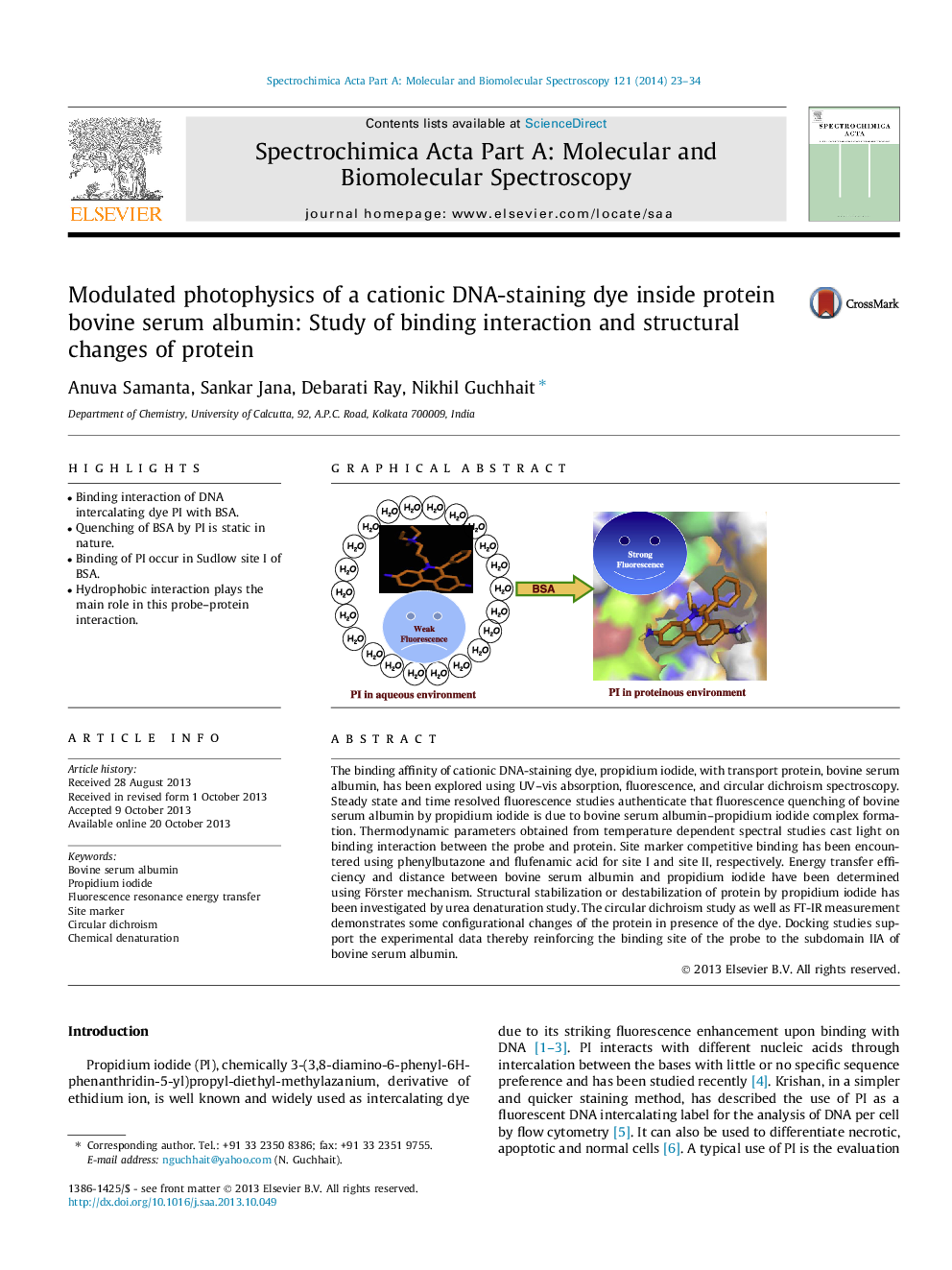 Modulated photophysics of a cationic DNA-staining dye inside protein bovine serum albumin: Study of binding interaction and structural changes of protein