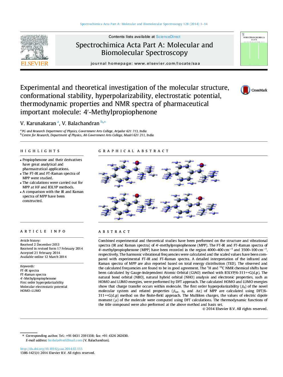 Experimental and theoretical investigation of the molecular structure, conformational stability, hyperpolarizability, electrostatic potential, thermodynamic properties and NMR spectra of pharmaceutical important molecule: 4′-Methylpropiophenone