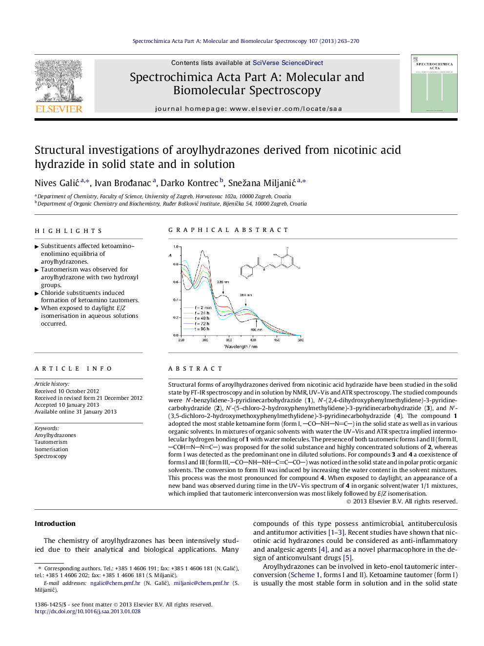 Structural investigations of aroylhydrazones derived from nicotinic acid hydrazide in solid state and in solution