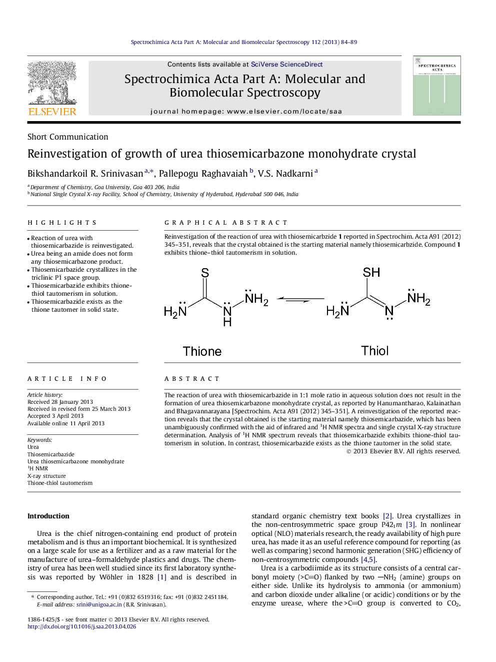 Reinvestigation of growth of urea thiosemicarbazone monohydrate crystal