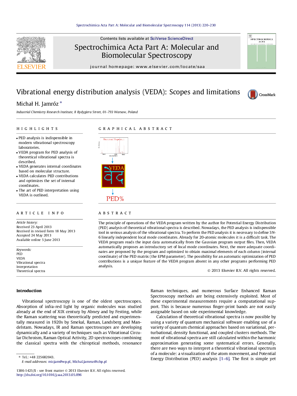 Vibrational Energy Distribution Analysis (VEDA): Scopes and limitations