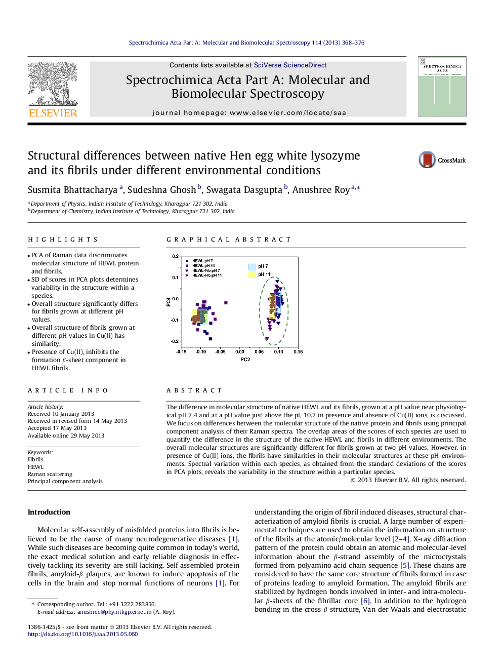 Structural differences between native Hen egg white lysozyme and its fibrils under different environmental conditions