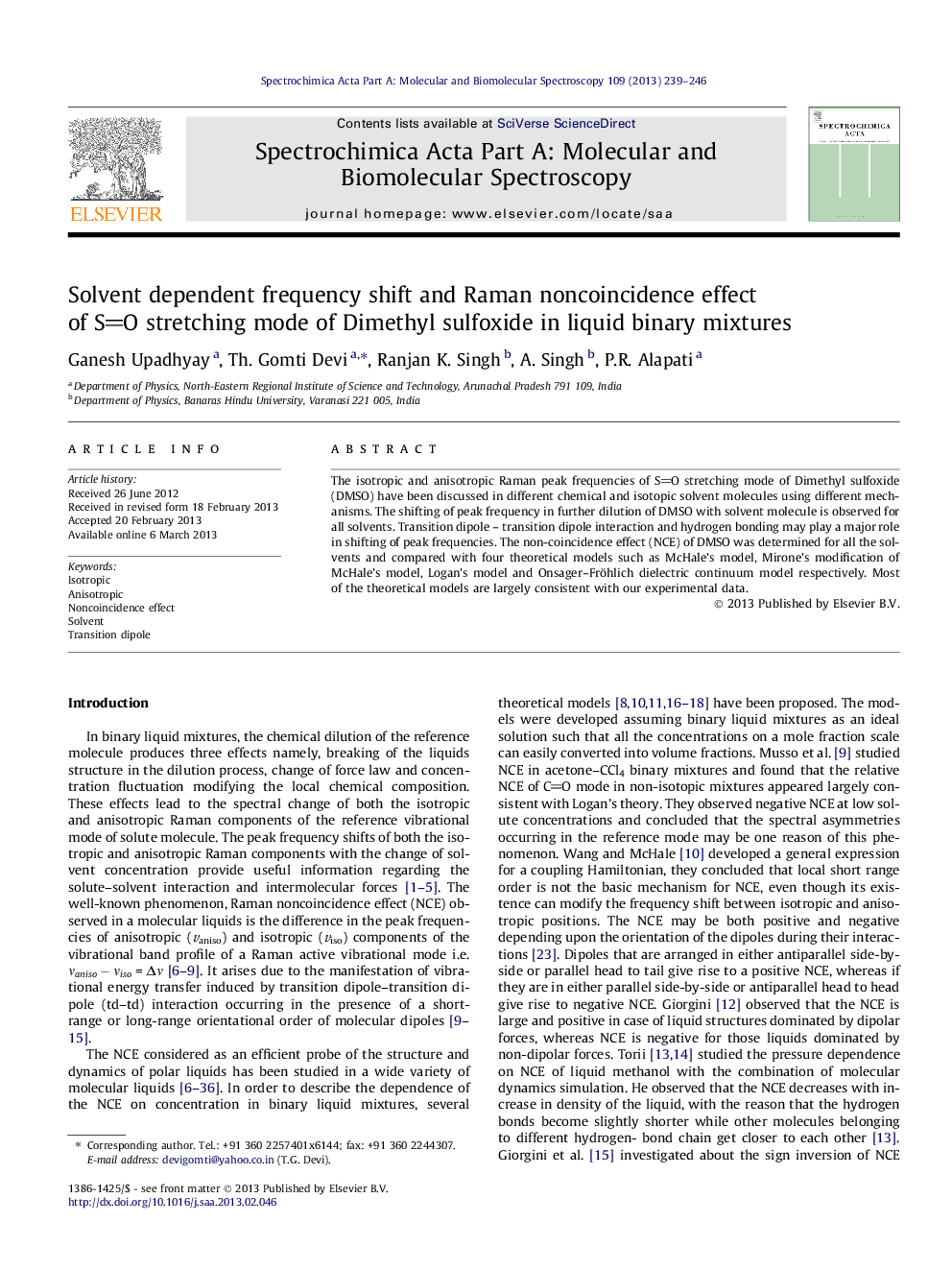 Solvent dependent frequency shift and Raman noncoincidence effect of SO stretching mode of Dimethyl sulfoxide in liquid binary mixtures