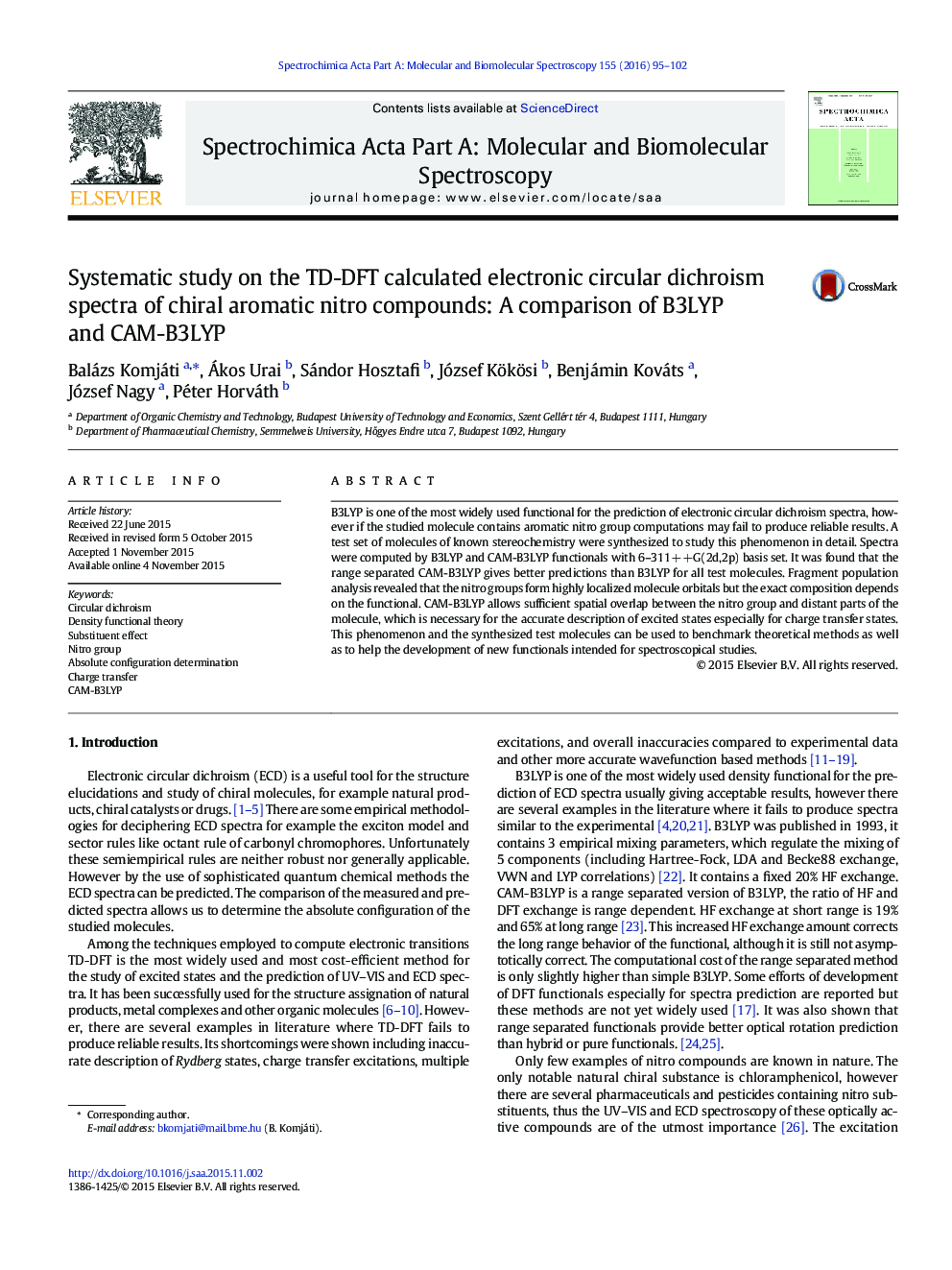 Systematic study on the TD-DFT calculated electronic circular dichroism spectra of chiral aromatic nitro compounds: A comparison of B3LYP and CAM-B3LYP