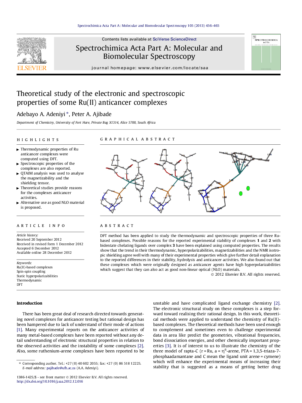 Theoretical study of the electronic and spectroscopic properties of some Ru(II) anticancer complexes