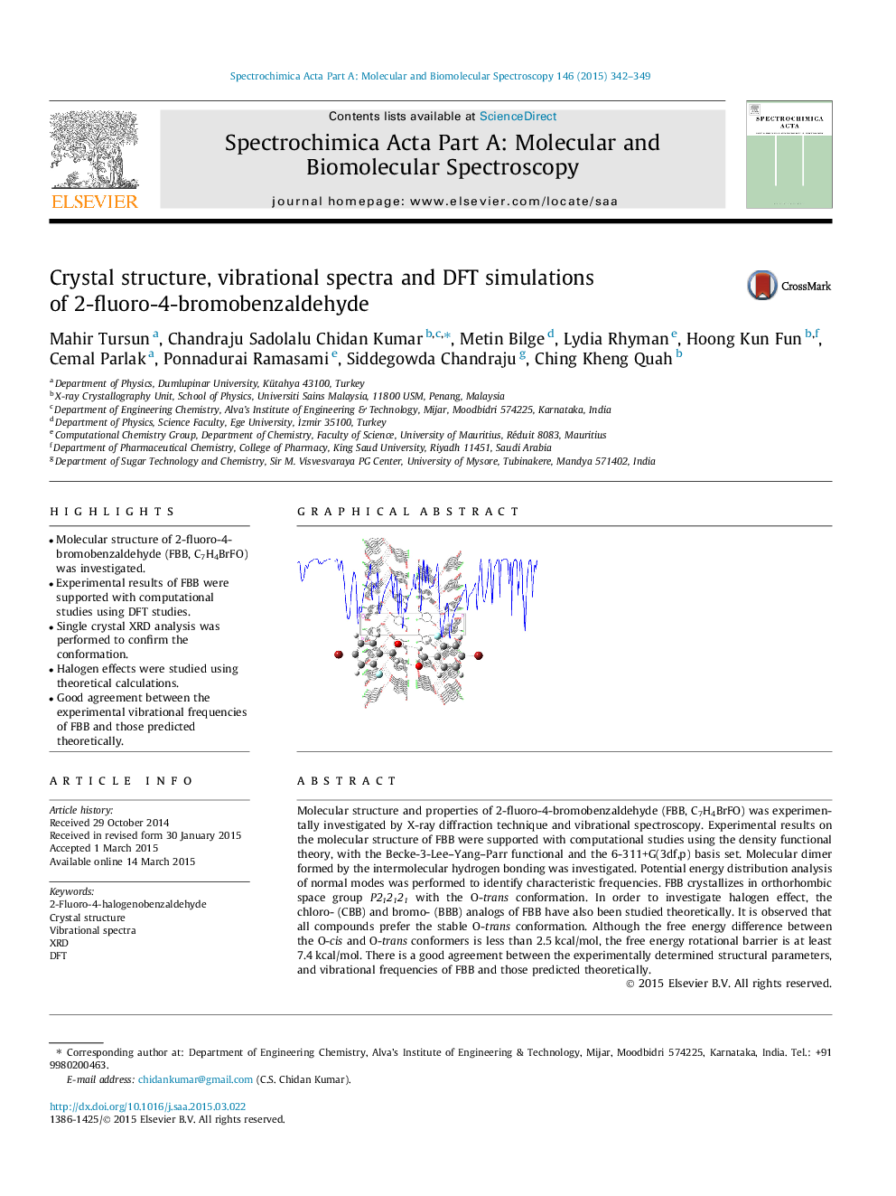 Crystal structure, vibrational spectra and DFT simulations of 2-fluoro-4-bromobenzaldehyde