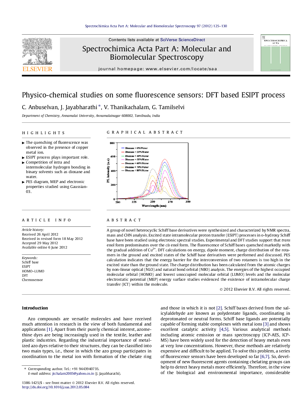 Physico-chemical studies on some fluorescence sensors: DFT based ESIPT process