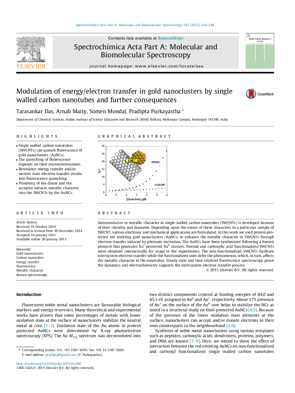 Modulation of energy/electron transfer in gold nanoclusters by single walled carbon nanotubes and further consequences