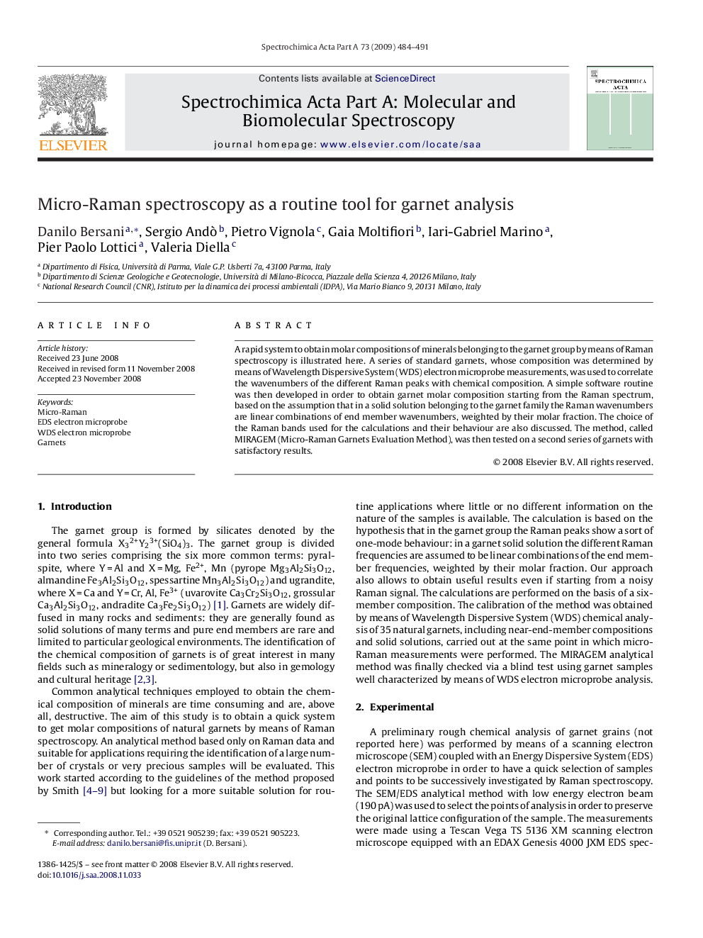 Micro-Raman spectroscopy as a routine tool for garnet analysis