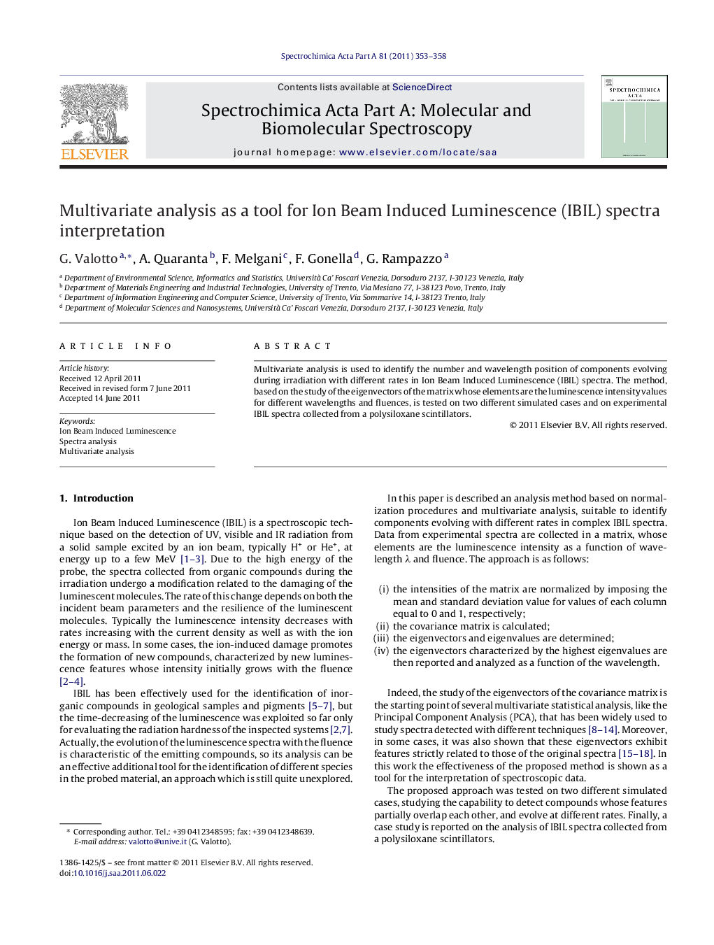 Multivariate analysis as a tool for Ion Beam Induced Luminescence (IBIL) spectra interpretation