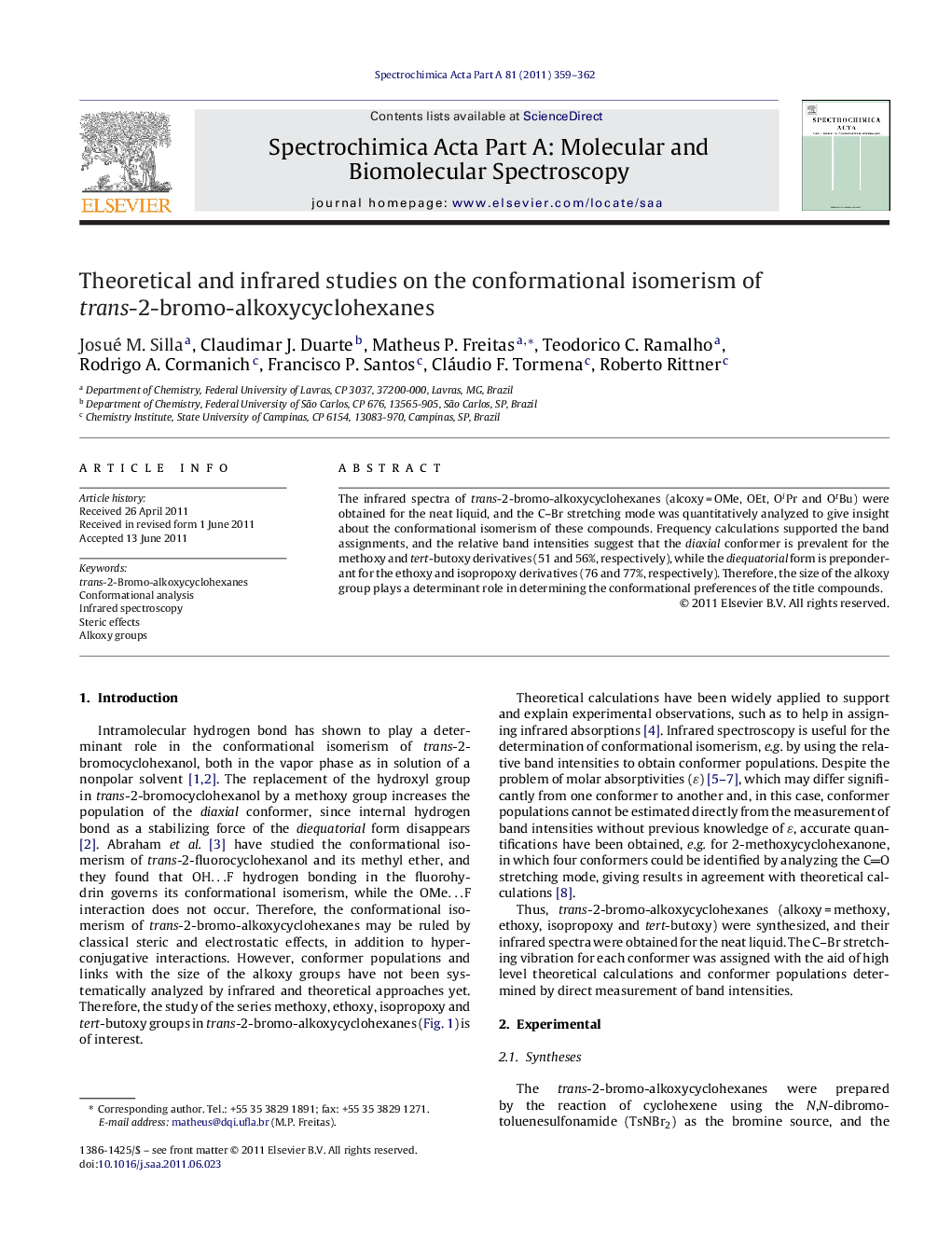 Theoretical and infrared studies on the conformational isomerism of trans-2-bromo-alkoxycyclohexanes