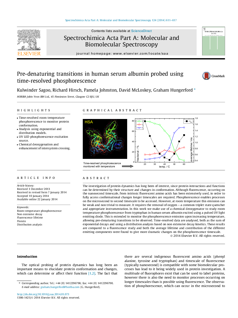 Pre-denaturing transitions in human serum albumin probed using time-resolved phosphorescence