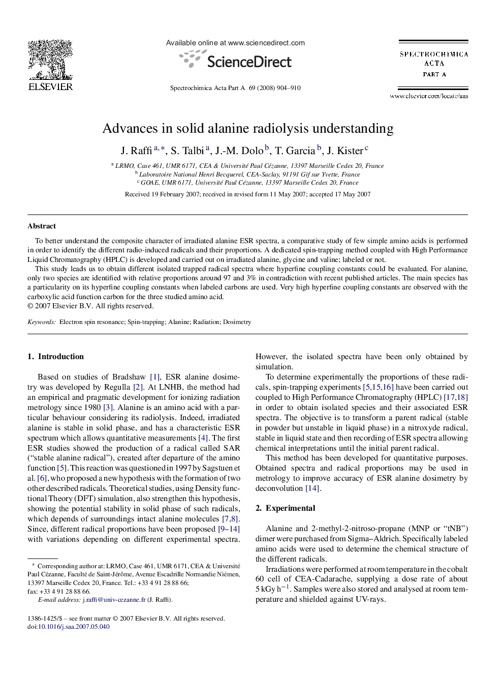 Advances in solid alanine radiolysis understanding