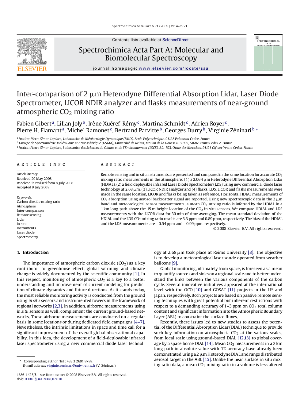 Inter-comparison of 2 μm Heterodyne Differential Absorption Lidar, Laser Diode Spectrometer, LICOR NDIR analyzer and flasks measurements of near-ground atmospheric CO2 mixing ratio