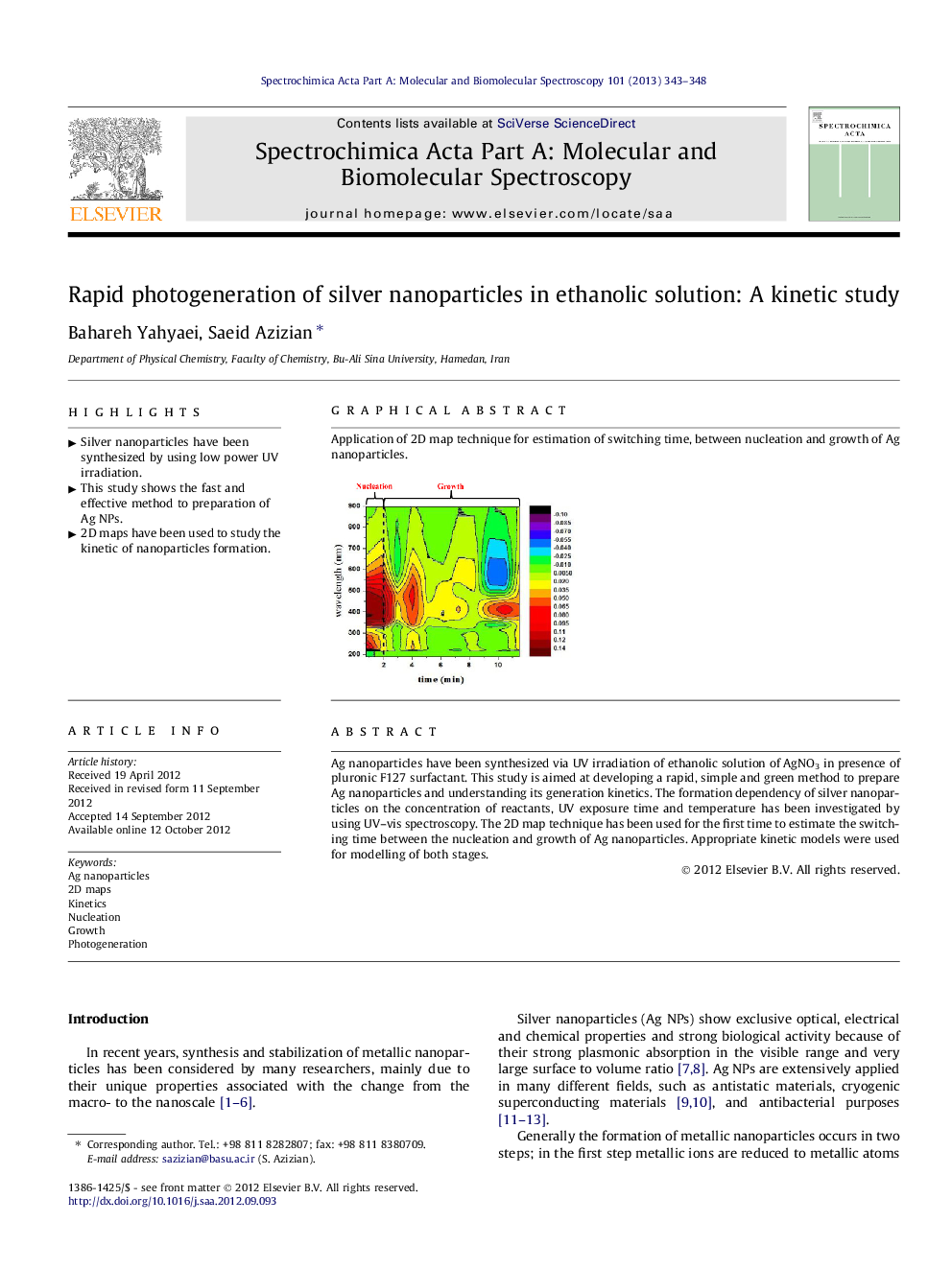 Rapid photogeneration of silver nanoparticles in ethanolic solution: A kinetic study