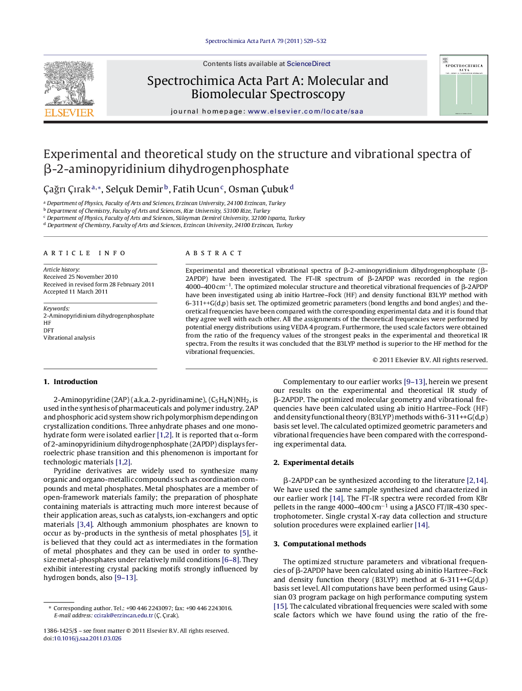 Experimental and theoretical study on the structure and vibrational spectra of β-2-aminopyridinium dihydrogenphosphate