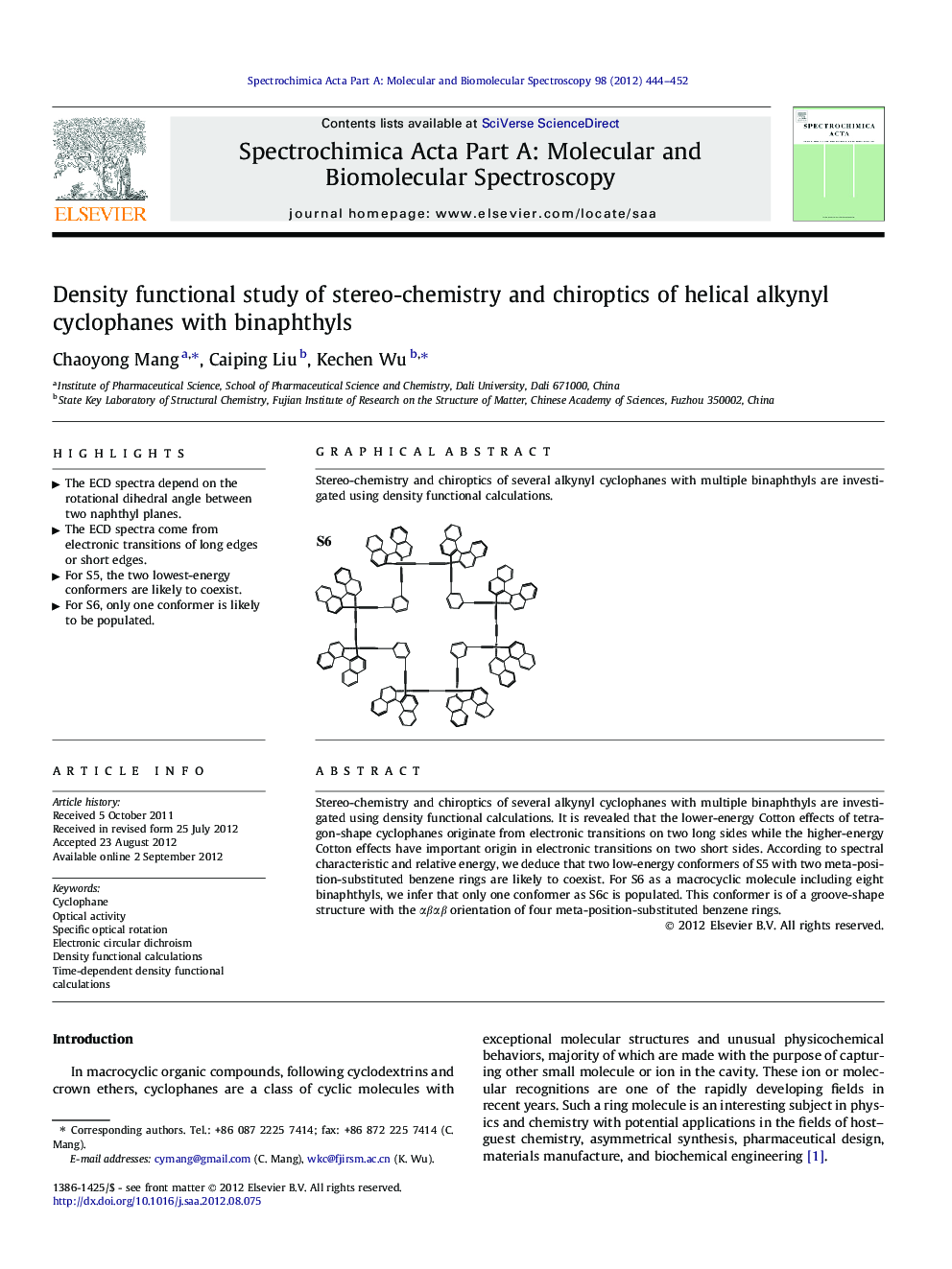 Density functional study of stereo-chemistry and chiroptics of helical alkynyl cyclophanes with binaphthyls