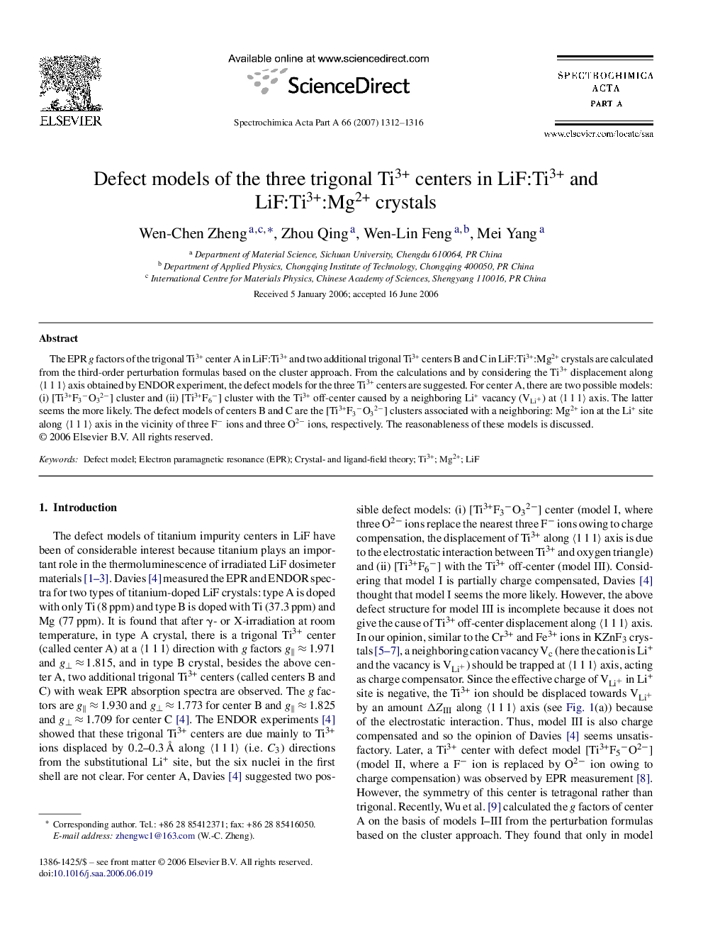 Defect models of the three trigonal Ti3+ centers in LiF:Ti3+ and LiF:Ti3+:Mg2+ crystals