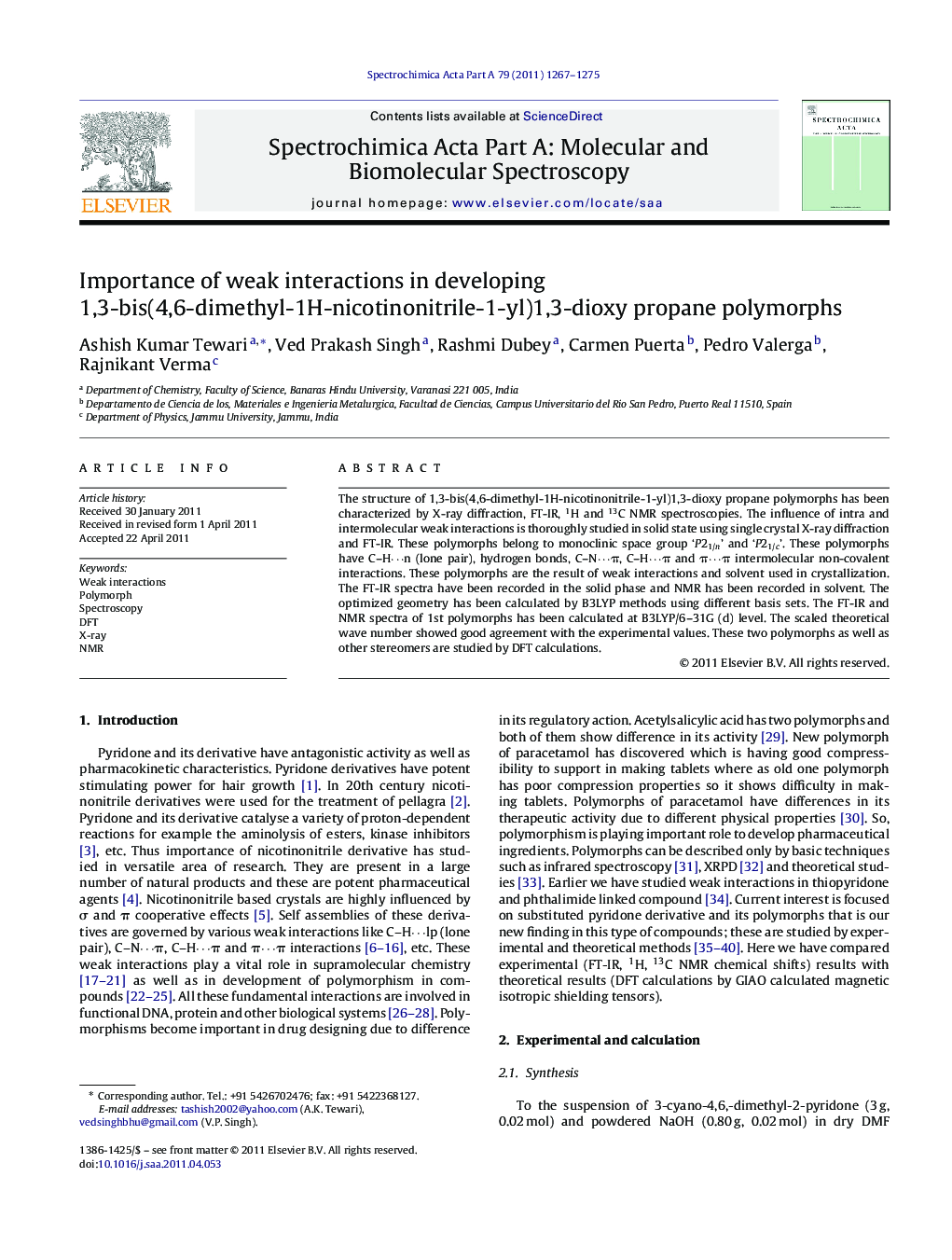 Importance of weak interactions in developing 1,3-bis(4,6-dimethyl-1H-nicotinonitrile-1-yl)1,3-dioxy propane polymorphs